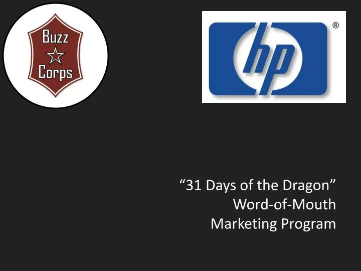 31 days of the dragon word of mouth marketing program