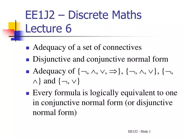 ee1j2 discrete maths lecture 6
