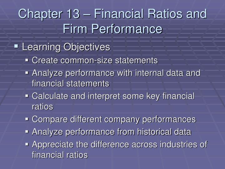 chapter 13 financial ratios and firm performance