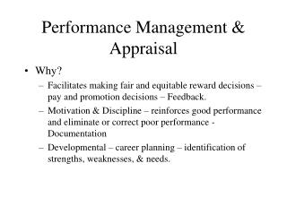 Performance Management &amp; Appraisal