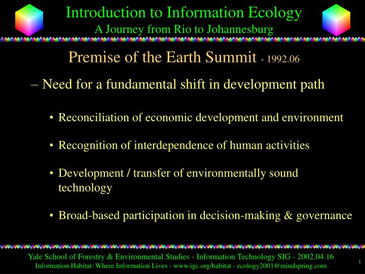 premise of the earth summit 1992 06