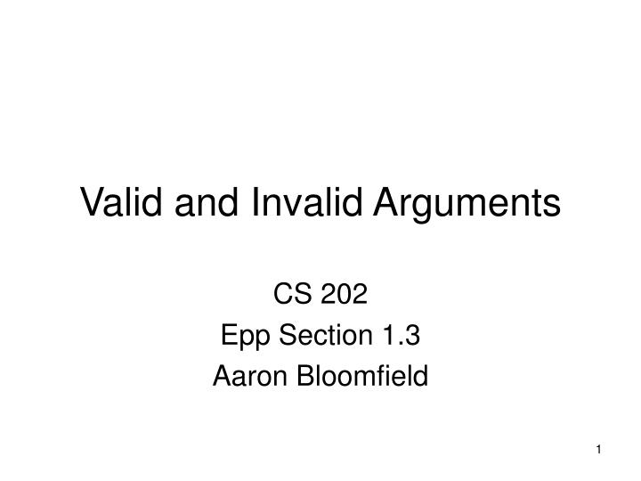 valid and invalid arguments