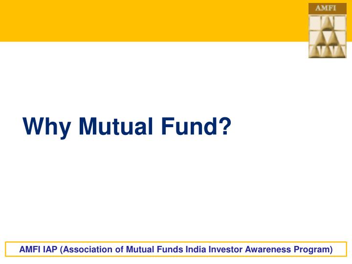 why mutual fund