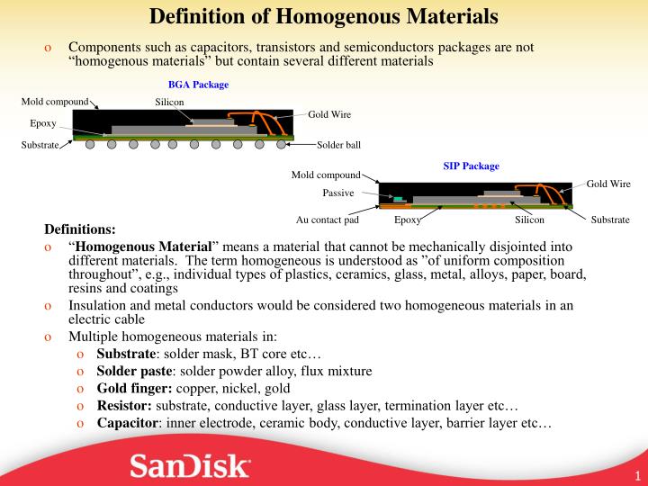 definition of homogenous materials