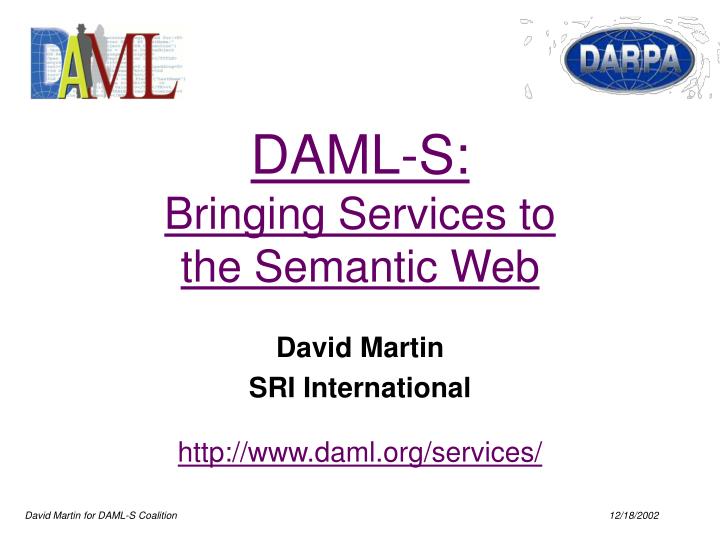 daml s bringing services to the semantic web