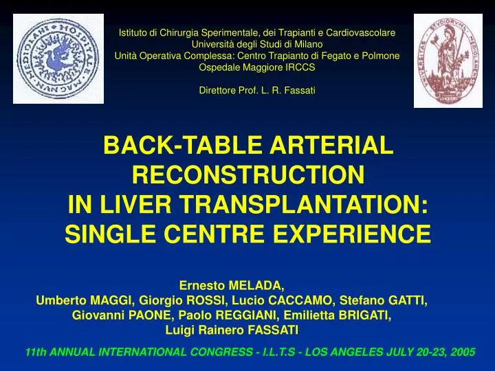 back table arterial reconstruction in liver transplantation single centre experience