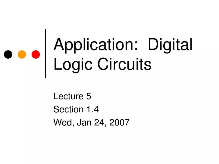 application digital logic circuits