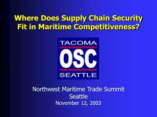 Where Does Supply Chain Security Fit in Maritime Competitiveness?