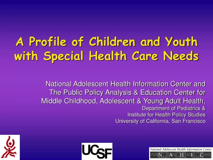 a profile of children and youth with special health care needs