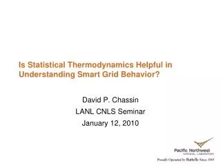Is Statistical Thermodynamics Helpful in Understanding Smart Grid Behavior?