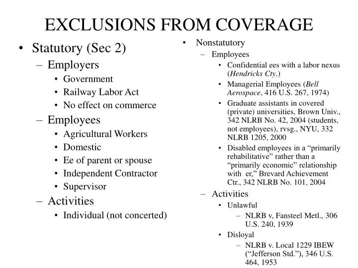 exclusions from coverage