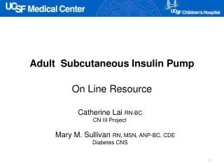 Adult Subcutaneous Insulin Pump On Line Resource