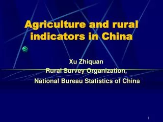 Agriculture and rural indicators in China
