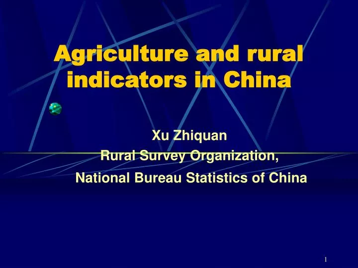 agriculture and rural indicators in china