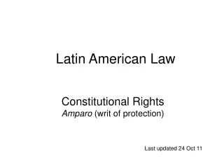 Constitutional Rights Amparo (writ of protection)