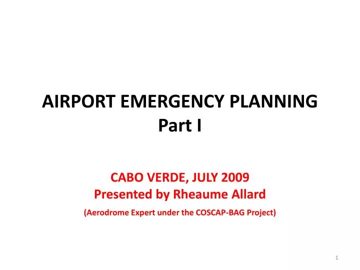 airport emergency planning part i