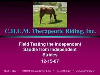 C.H.U.M. Therapeutic Riding, Inc.