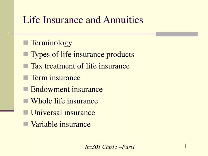 life insurance and annuities