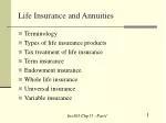 Life Insurance and Annuities - slide 1