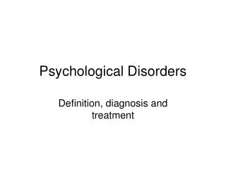 Psychological Disorders