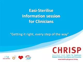 Easi-Sterilise Information session for Clinicians