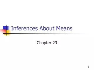 Inferences About Means