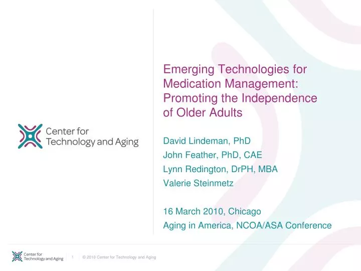 emerging technologies for medication management promoting the independence of older adults