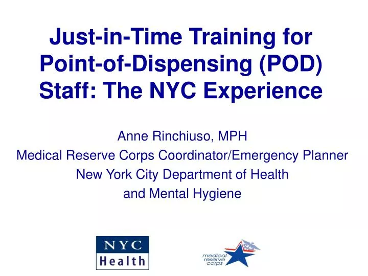 just in time training for point of dispensing pod staff the nyc experience