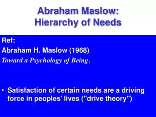Abraham Maslow: Hierarchy of Needs