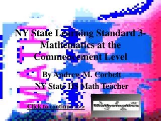 NY State Learning Standard 3- Mathematics at the Commencement Level