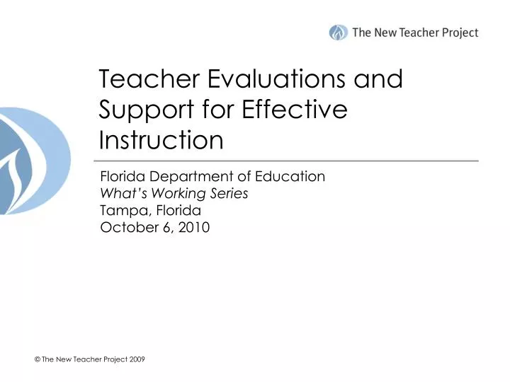 teacher evaluations and support for effective instruction