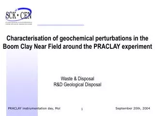 Characterisation of geochemical perturbations in the Boom Clay Near Field around the PRACLAY experiment