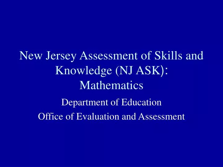 new jersey assessment of skills and knowledge nj ask mathematics