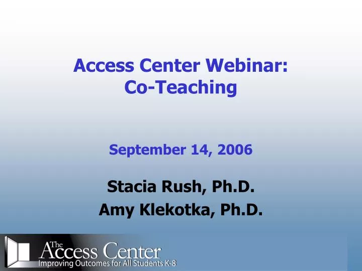 access center webinar co teaching september 14 2006