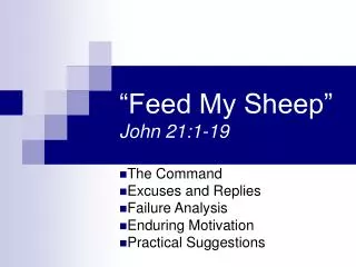 “Feed My Sheep” John 21:1-19