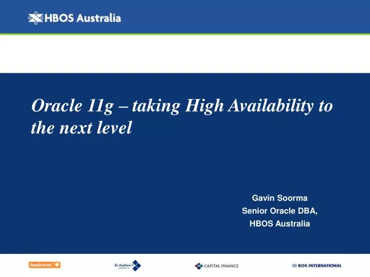 oracle 11g taking high availability to the next level