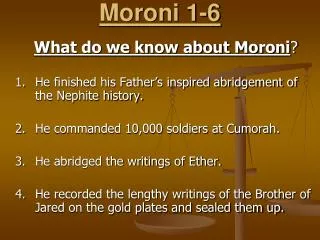 Moroni 1-6