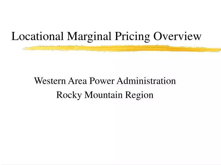 locational marginal pricing overview