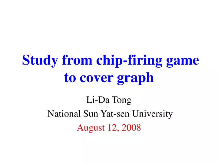 study from chip firing game to cover graph