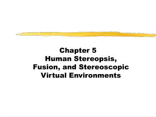 Chapter 5 Human Stereopsis, Fusion, and Stereoscopic Virtual Environments