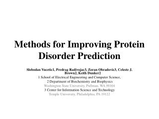 Methods for Improving Protein Disorder Prediction