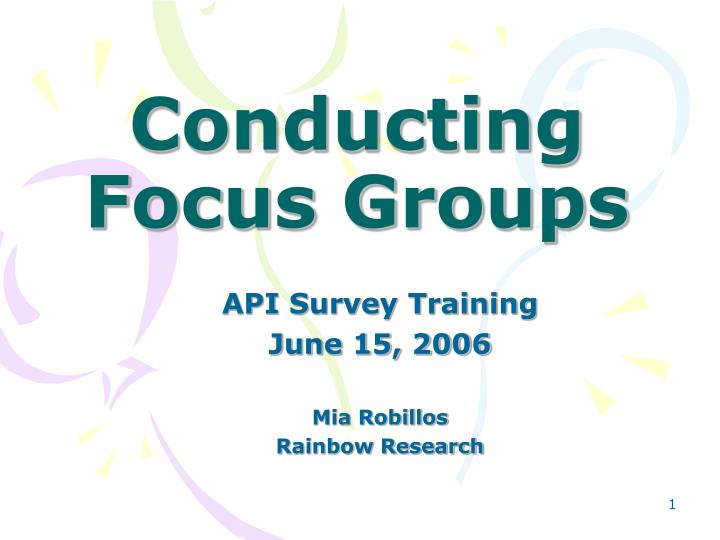 conducting focus groups