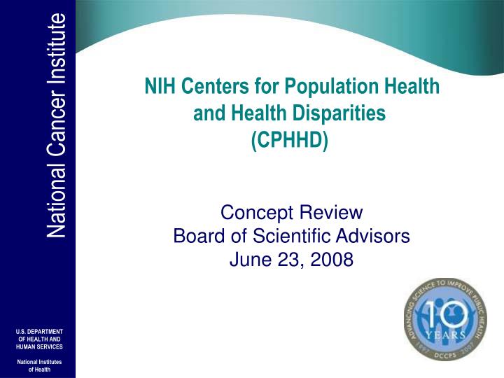 nih centers for population health and health disparities cphhd