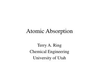 Atomic Absorption