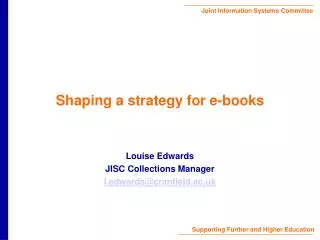 Shaping a strategy for e-books