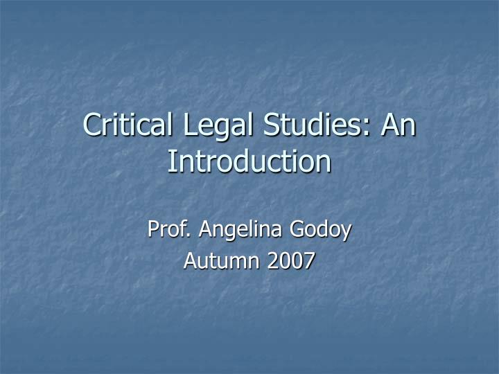 critical legal studies an introduction