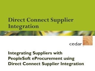 Direct Connect Supplier Integration