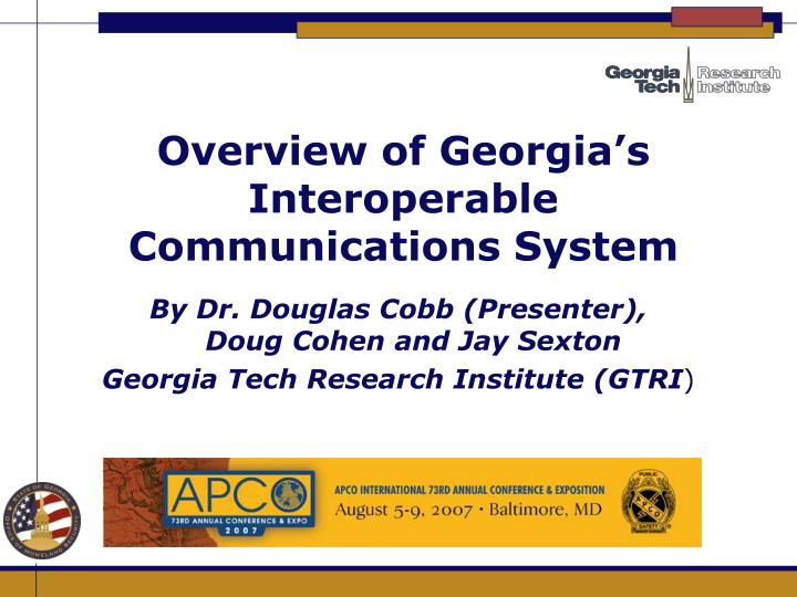 overview of georgia s interoperable communications system