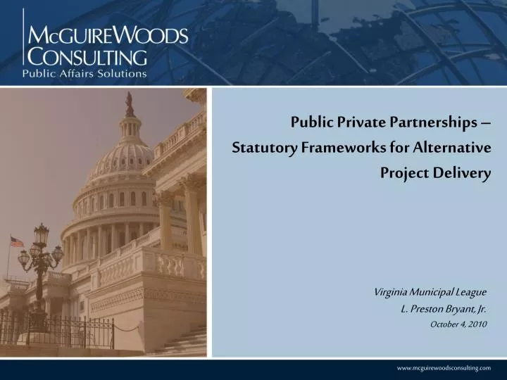 public private partnerships statutory frameworks for alternative project delivery