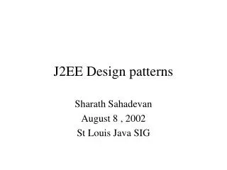 J2EE Design patterns